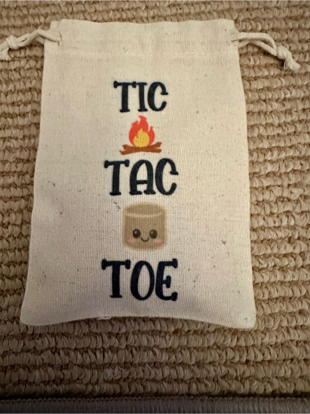 Handmade Tic Tac Toe Travel Pouch - Campfire Fun